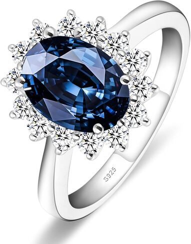 حلقات مويسانيت للنساء D Color VVS1 Oval Moissanite خاتم الخطوبة S925 Sterling Silver مطلية مع حلقات زفاف الذهب الأبيض 18K للنساء in Saudi Arabia