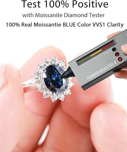 حلقات مويسانيت للنساء D Color VVS1 Oval Moissanite خاتم الخطوبة S925 Sterling Silver مطلية مع حلقات زفاف الذهب الأبيض 18K للنساء in Saudi Arabia
