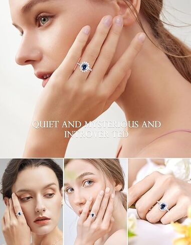 حلقات مويسانيت للنساء D Color VVS1 Oval Moissanite خاتم الخطوبة S925 Sterling Silver مطلية مع حلقات زفاف الذهب الأبيض 18K للنساء in Saudi Arabia