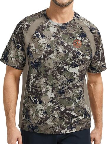 Bassdash Men's Camo Shirt Upf 50+ Tremable Tremble Sleeve Short UV Thirt T-Shirt for Heaking Hiking SR02M SR02M in Kuwait