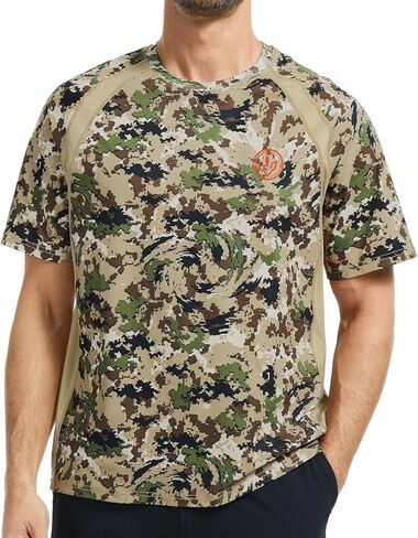Bassdash Men's Camo Shirt Upf 50+ Tremable Tremble Sleeve Short UV Thirt T-Shirt for Heaking Hiking SR02M SR02M in Kuwait