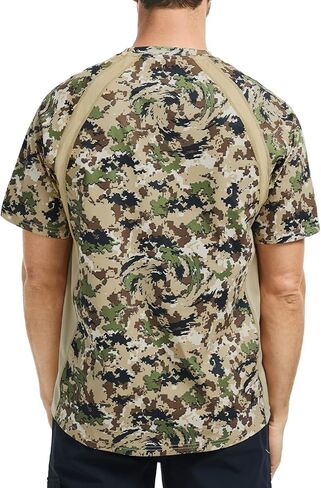 Bassdash Men's Camo Shirt Upf 50+ Tremable Tremble Sleeve Short UV Thirt T-Shirt for Heaking Hiking SR02M SR02M in Kuwait