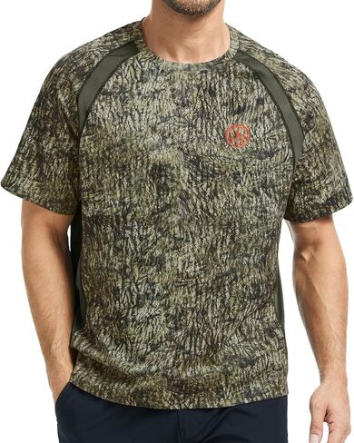 Bassdash Men's Camo Shirt Upf 50+ Tremable Tremble Sleeve Short UV Thirt T-Shirt for Heaking Hiking SR02M SR02M in Kuwait