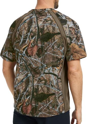 BASSDASH Men's Camo Shirt UPF 50+ Wrinkle-Free Breathable Short Sleeve UV Protection T-Shirt for Hunting Hiking SR02M in Saudi Arabia