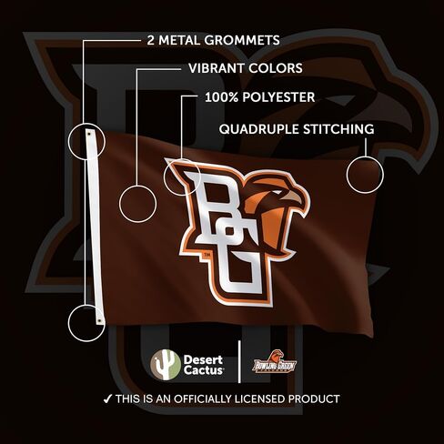 لافتات علم جامعة ولاية كاليفورنيا الخضراء لصقور BGSU Talons Up لافتات علم 100% بوليستر للاستخدام الداخلي والخارجي 3 × 5 أقدام (النمط 1) in Saudi Arabia