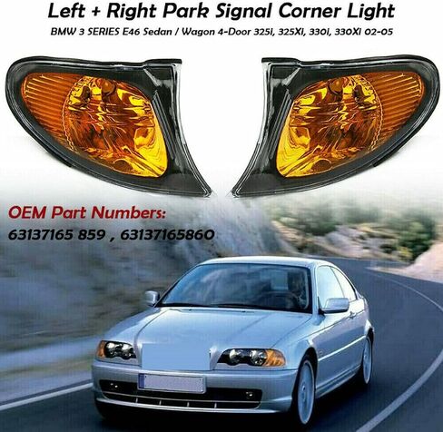 Left+Right Corner Lights Turn Signal Lamps for BMW 3 Series E46 325i 325xi 2002 2003 2004 2005 Yellow Lens in Saudi Arabia