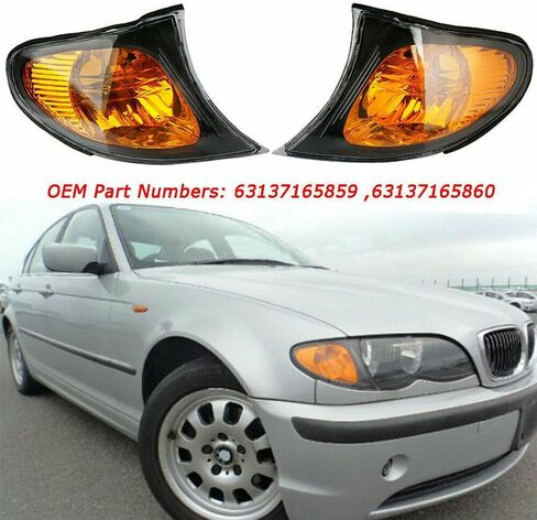 Left+Right Corner Lights Turn Signal Lamps for BMW 3 Series E46 325i 325xi 2002 2003 2004 2005 Yellow Lens in Saudi Arabia