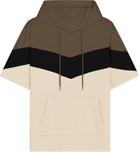 رجال قصير الأكمام هوديي لون القطن الناعم بلوك بلوك تي شيرت pullover كبير الجيب نصف الأكمام الصيف قميص الصيف in Kuwait
