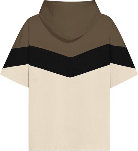 رجال قصير الأكمام هوديي لون القطن الناعم بلوك بلوك تي شيرت pullover كبير الجيب نصف الأكمام الصيف قميص الصيف in Kuwait