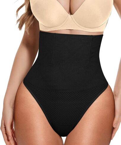 Tummy Control Thong Shapewear for Women, High Waisted Underwear Seamless Body Shaper Panties Girdle Waist Cincher in Saudi Arabia