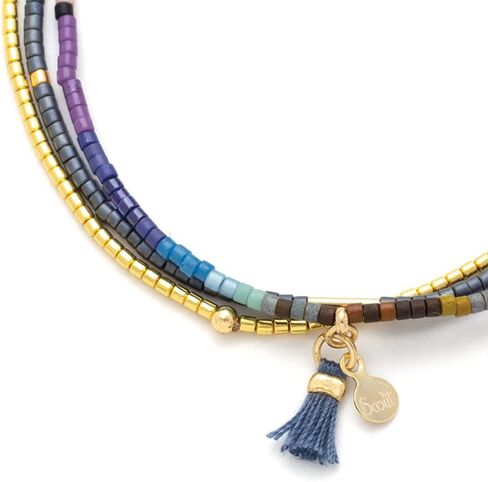 Scout Curated Wears - Chromacolor Miyuki Bracelet Trio - Dark Multi/Gold in Saudi Arabia