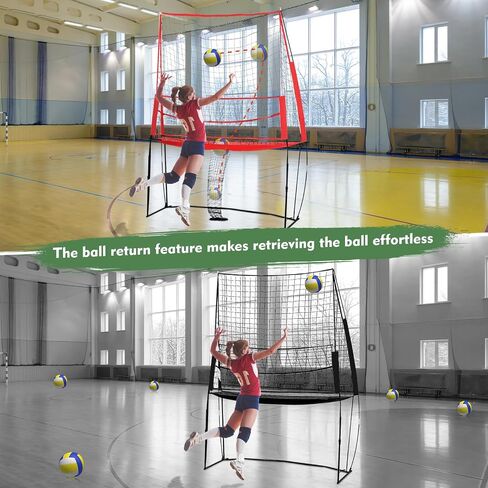 Volleyball Training Equipment Net, 11 x 8 ft Volleyball Practice Net Station, Volleyball Spike Trainer Perfect for Team or Solo Training, Home Volleyball Net in Saudi Arabia