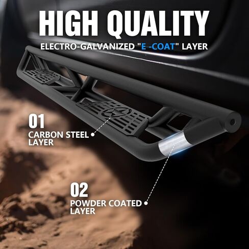 for Gladiator JT Running Boards Drop Side Steps Compatible with 2020 2021 2022 2023 2024 2025 Jeep Gladiator JT 4 Doors, Heavy-Duty Steel Nerf Bars Step Plate Rock Slider Rail in Saudi Arabia