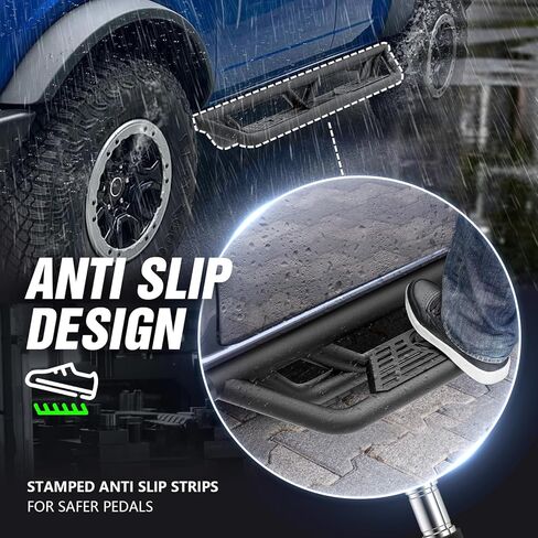 for Gladiator JT Running Boards Drop Side Steps Compatible with 2020 2021 2022 2023 2024 2025 Jeep Gladiator JT 4 Doors, Heavy-Duty Steel Nerf Bars Step Plate Rock Slider Rail in Saudi Arabia