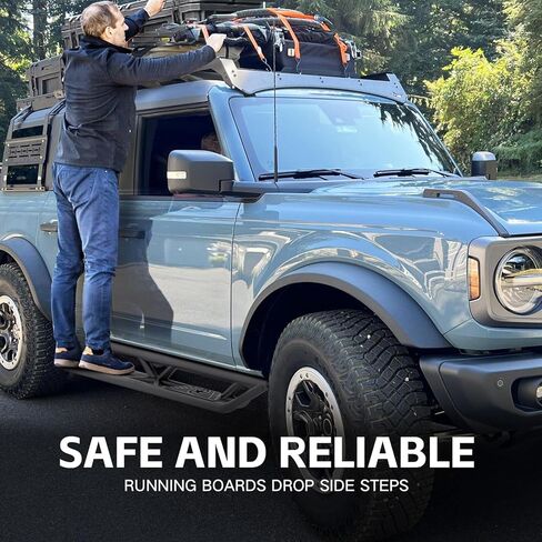 for Gladiator JT Running Boards Drop Side Steps Compatible with 2020 2021 2022 2023 2024 2025 Jeep Gladiator JT 4 Doors, Heavy-Duty Steel Nerf Bars Step Plate Rock Slider Rail in Saudi Arabia