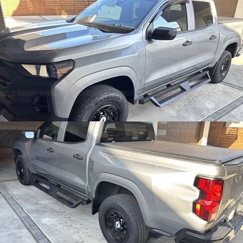 ركض لوحات إسقاط خطوات متوافقة مع 2015-2025 Chevy Colorado & GMC Canyon Crew Cab (4 أبواب بالحجم الكامل) Side Step Rail Nerf Bars ، Black in Kuwait
