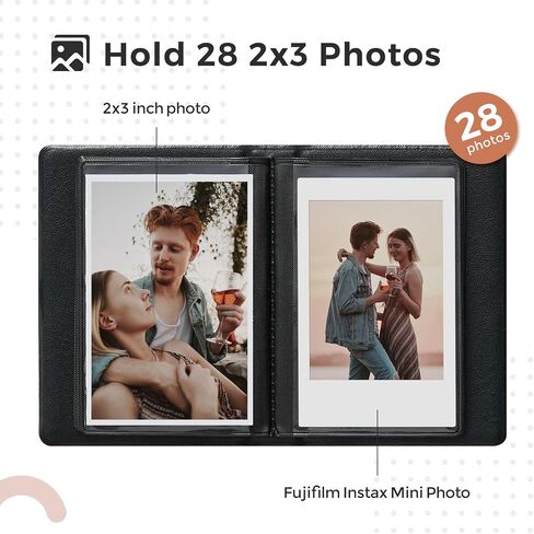 2 Pack Instax Mini Photo Album Plastic Customizable Cover, 28 Pockets Polaroid Photo Album for 2x3 Pictures, Polaroid Album Book for Fujifilm Instax Mini Instant Camera (Pink) in Saudi Arabia