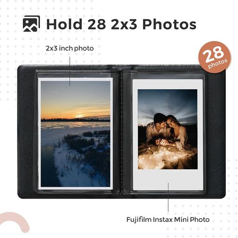 2 Pack Instax Mini Photo Album Plastic Customizable Cover, 28 Pockets Polaroid Photo Album for 2x3 Pictures, Polaroid Album Book for Fujifilm Instax Mini Instant Camera (Pink) in Saudi Arabia