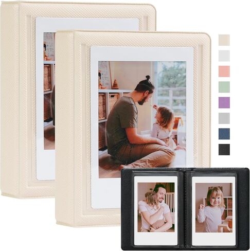 2 Pack Instax Mini Photo Album Plastic Customizable Cover, 28 Pockets Polaroid Photo Album for 2x3 Pictures, Polaroid Album Book for Fujifilm Instax Mini Instant Camera (Pink) in Saudi Arabia