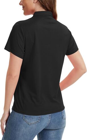 Idtswch Women's V-neck Polo Shirt Quick-Dry Gerf Tennis Top Office Office Office Short in Saudi Arabia
