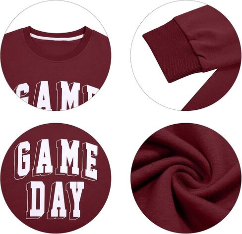 Women Game Day Sweatshirt Football Fan Game Day Shirt Letter Print Long Sleeve Casual Top in Kuwait