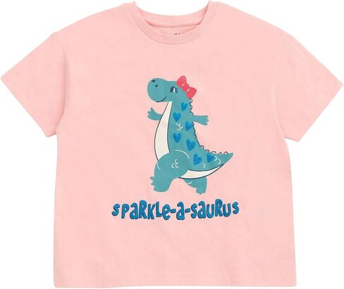 Girls Short Sleeve T-Shirt and Chambray Shorts 2 Piece Outfit Set Toddler to Big Kid Sizes (2T - 14-16) in Kuwait