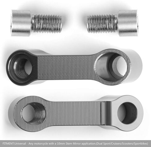 areyourshop 10mm m10 أسود دراجة نارية مقود جبل محول محول موسع المرآة in Kuwait