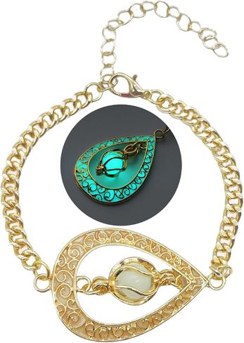 EEQQBZ توهج في أساور شكل دمعة الفضة الداكنة ، سحر المجوهرات المتوهجة الخيالية in Kuwait