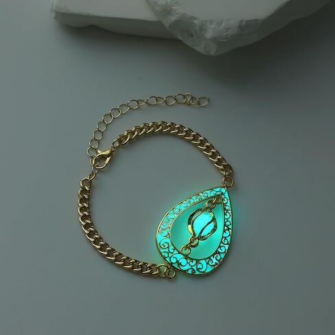 EEQQBZ توهج في أساور شكل دمعة الفضة الداكنة ، سحر المجوهرات المتوهجة الخيالية in Kuwait