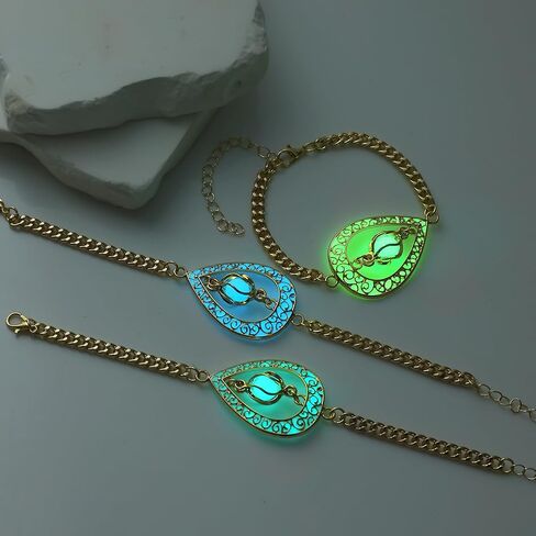 EEQQBZ توهج في أساور شكل دمعة الفضة الداكنة ، سحر المجوهرات المتوهجة الخيالية in Kuwait