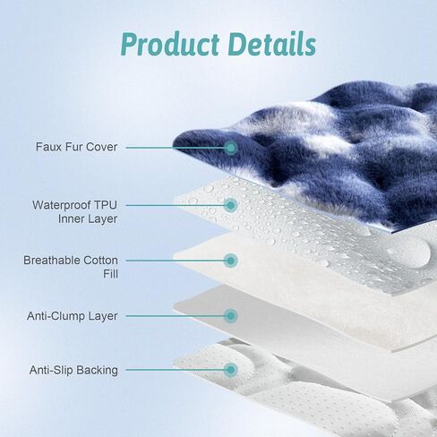 غطاء كرسي فرو فو ، حصيرة أريكة مقاومة للماء لوقاية مقعد السيارة ، حصيرة أليف صوتية للتبول للكلب الصغير أو القطة ، قابلة للغسل ، مضادة للانزلاق ، قابلة للانعكاس ، 23.5 × 23.5 بوصة ، كريمة in Kuwait