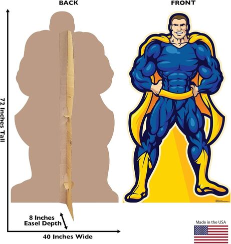 Cardboard People Super Hero in Blue Stand-in Life Size Cardboard Cutout Standup in Saudi Arabia