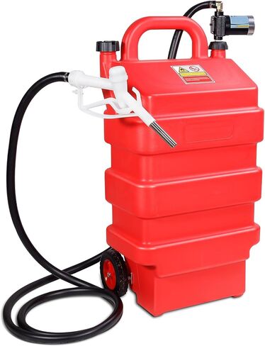 16 جالون 60L خزان CADDY الوقود المحمولة مع 12 فولت DC مضخة نقل الوقود البنزين الكهربائية ، والتحكم في التبديل ، والعجلات ، والكيروسين بالبنزين والمزيد in Kuwait