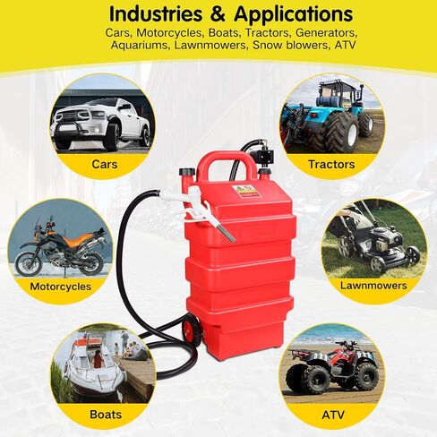 16 جالون 60L خزان CADDY الوقود المحمولة مع 12 فولت DC مضخة نقل الوقود البنزين الكهربائية ، والتحكم في التبديل ، والعجلات ، والكيروسين بالبنزين والمزيد in Kuwait