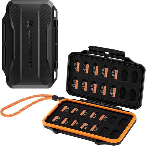 K&F Concept 36 Slots SD Micro SD Memory Card Case, Water-Resistant SD Card Holder, Anti-Shock Card Carrying Storage Box for 24 Micro SD SDXC SDHC TF Cards and 12 SD SDXC SDHC Cards in Saudi Arabia