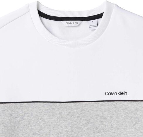 Calvin Klein Mens Logo Long Sleeve Pullover Crew Neck Sweatshirt (Brilliant White, XX-Large) in Saudi Arabia