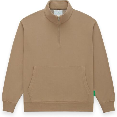 Future Planet Mens Globe Premium 1/4 Zip Fleece Lined Soft Cotton Pullover Sweatshirt Loose Fit in Kuwait