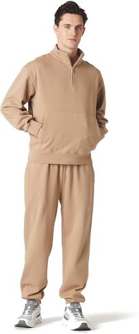 Future Planet Mens Globe Premium 1/4 Zip Fleece Lined Soft Cotton Pullover Sweatshirt Loose Fit in Kuwait