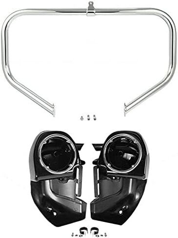 Green-L Lower Vented Fairings with Speaker Pods & Engine Guard Highway Crash Bar Fit for Harley Touring Road King Street Glide Electra Glide Ultra 2009-2013 Models in Saudi Arabia