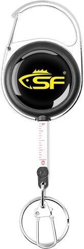 SF Fly Fishing Zinger Retractor with Retractable Measuring Tape Carabiner Style for Anglers Tools and Gears Holder Combo Black in Kuwait