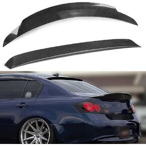 Rear Trunk Spoiler & Roof Top Wing Compatible with 2007-2015 Infiniti G35 G25 G37 Q40,Duckbill High Kick Trunk Tail Deck Lid Wing Lip Fits for 4-Door (Carbon Fiber Pattern) in Saudi Arabia