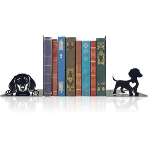 Dachshund Theme Bookends Decor – Dachshund Gifts with Black Modern Bookends, Decorative Bookends for Shelves – Unique Bookends for Kids, Beautiful Book Stopper for Shelves (Dachshund) in Kuwait
