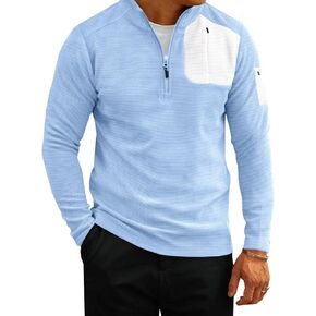 Yousify Mens Quarter Zip Pullover Long Sleeve Golf Sirt قميص Sweatshirt الرياضي في الهواء الطلق in Saudi Arabia