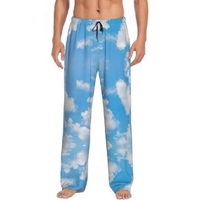 Blue Sky White Cloud Print Men Relaxation Pajama Pants Soft Lightweight Lounge Bottoms With Drawstring Pants in Saudi Arabia