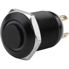 12mm Black Push Button Switch Waterproof Illuminated Metal High Head Momentary Switches with Power Mark 3V 6V 12V 24V 110V 220V(White,SELF-Locking_220V) in Saudi Arabia