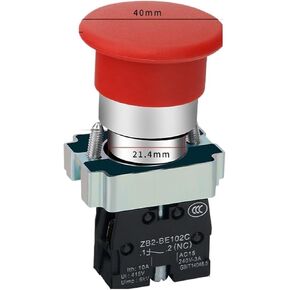 22mm XB2-BC31 XB2-BC42 Mushroom Head Push Button Switch Momentary Self-Reset 10A/660V Power on/Off 1NO1NC(Blue) in Saudi Arabia