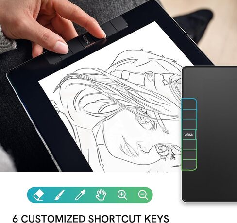 Drawing Tablet with Screen VEIKK VK1200 11.6 inch Full-Laminated Drawing Monitor with 6 Shortcut Keys and 8192 Levels Battery Free Stylus Pen, for PC/Mac/Linux/Windows(120% sRGB) in Kuwait