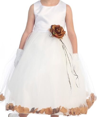 BluNight Collection Wedding Pageant Satin Flower Petal Little Flower Girls Dresses in Kuwait