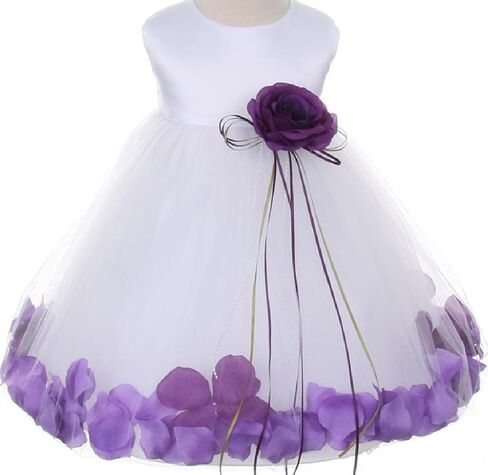 BluNight Collection Wedding Pageant Satin Flower Petal Little Flower Girls Dresses in Kuwait