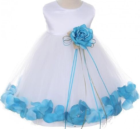 BluNight Collection Wedding Pageant Satin Flower Petal Little Flower Girls Dresses in Kuwait